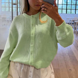 Cardigan casual in maglia a maniche lunghe con bottoni