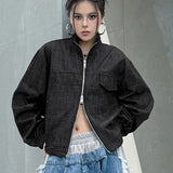 Giacca da lavoro in denim con risvolto