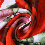 Completo due pezzi con abito lungo floreale a vita alta e canotta con scollo a V