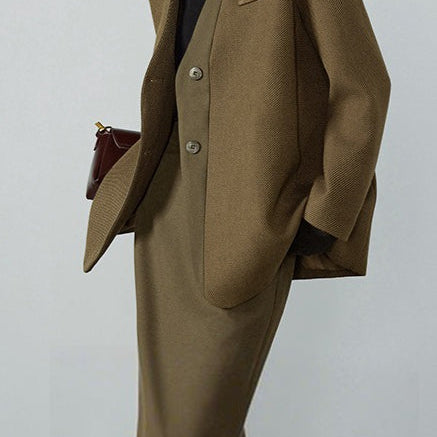 Blazer monopetto con scollo a V