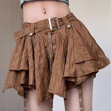 Minigonna asimmetrica con cintura vintage Wasteland