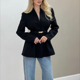 Blazer slim fit con cintura