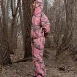 Felpa con cappuccio e zip con stampa mimetica retrò Y2K