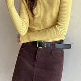 Gonna a trapezio in velluto a coste retrò