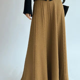 Gonna lunga a vita alta in maglia testurizzata vintage