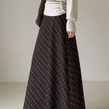 Gonna a vita alta a quadri retrò