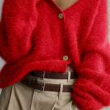 Cardigan a maniche lunghe con bottoni e scollo a V