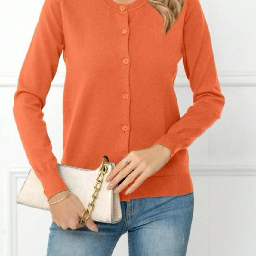 Cardigan in maglia tinta unita