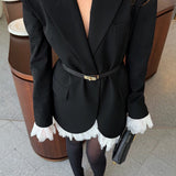 Elegante blazer oversize nero ampio