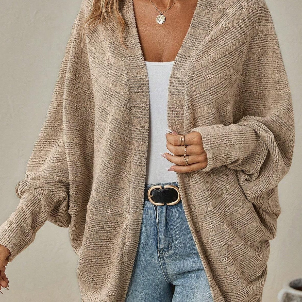 Cardigan di media lunghezza in tinta unita