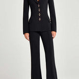 Blazer a maniche lunghe con bottoni in metallo