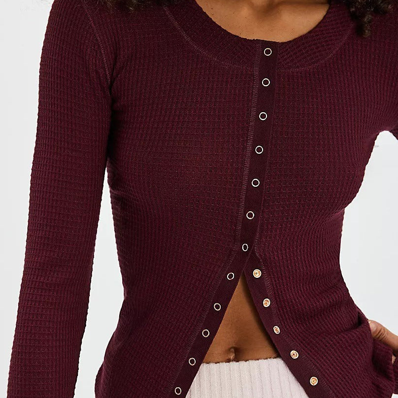 Cardigan in maglia a nido d'ape