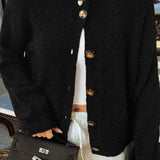 Cardigan minimalista a maniche lunghe con bottoni