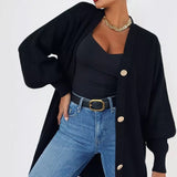 Cardigan in maglia rilassata tinta unita