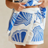 Completo gonna ampia senza maniche con stampa a fascia