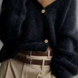 Cardigan a maniche lunghe con bottoni e scollo a V