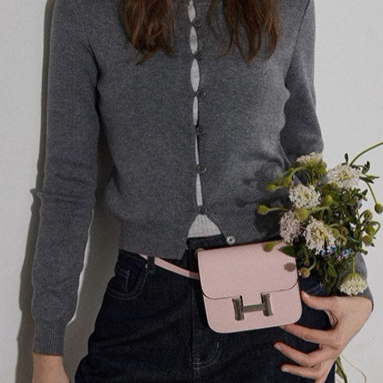 Cardigan finto in due pezzi colorblock