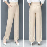 Pantaloni da donna - Vita elastica - Comodi e fluidi - Tessuto leggero ed elegante