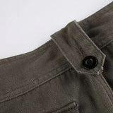 Pantaloni cargo vintage in denim multitasche a vita media