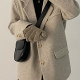 Blazer lungo oversize in misto lana