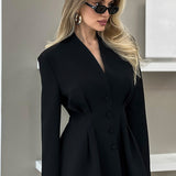 Blazer con scollo a V e cintura in vita