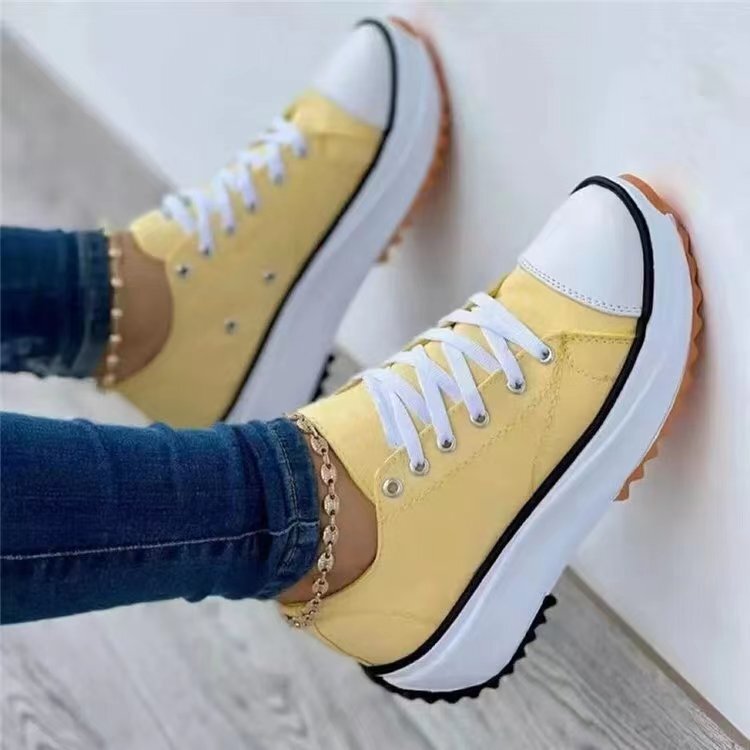 Sneakers da donna - Suola con plateau - Tela traspirante - Lacci rinforzati