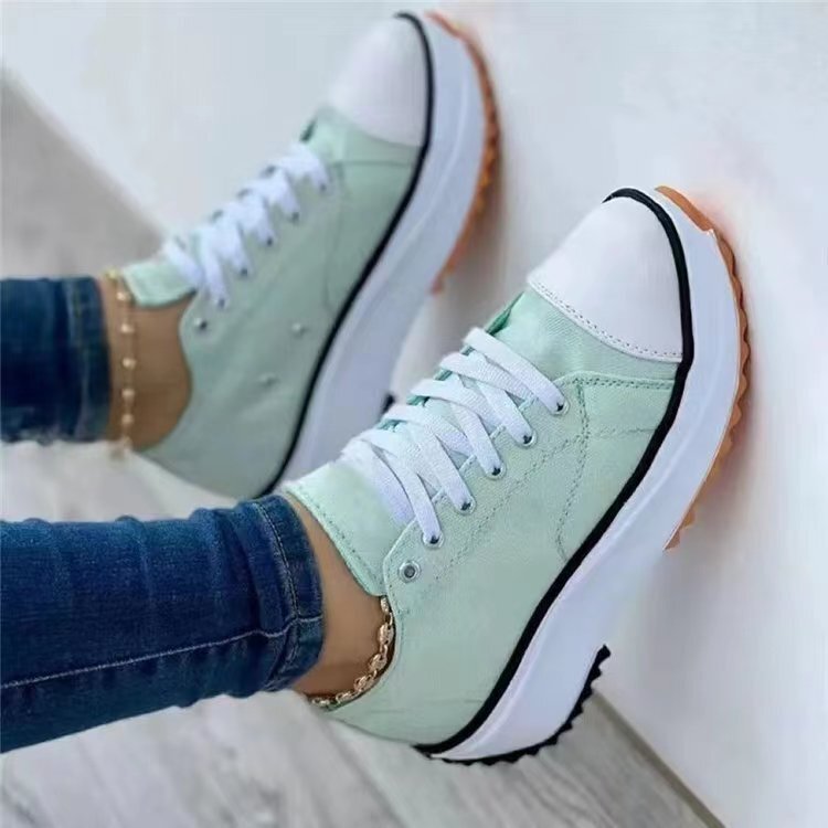Sneakers da donna - Suola con plateau - Tela traspirante - Lacci rinforzati