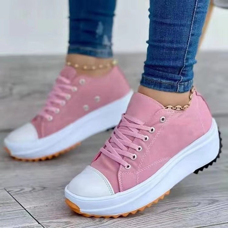 Sneakers da donna - Suola con plateau - Tela traspirante - Lacci rinforzati