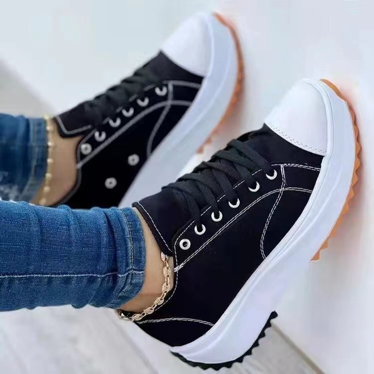 Sneakers da donna - Suola con plateau - Tela traspirante - Lacci rinforzati