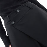 Pantaloni larghi da donna - Vita alta - Vestibilità ampia - Elegante design asimmetrico