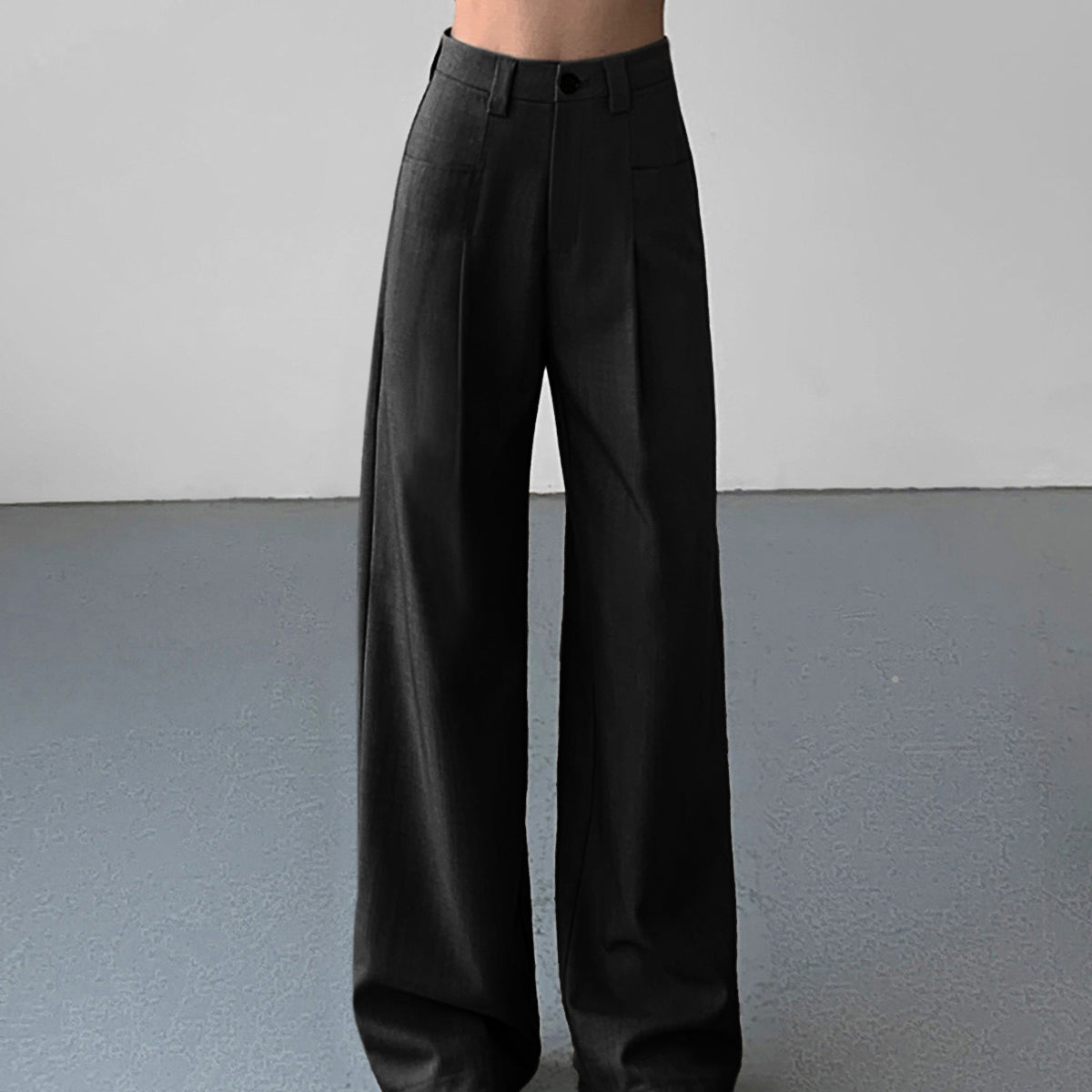 Pantaloni larghi da donna - Vita alta - Eleganti plissettati - Vestibilità ampia e fluida