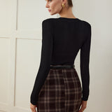 Minigonna in tweed scozzese