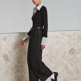 Polo bicolore a maniche lunghe in due pezzi