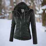 Giacca in pelle PU elegante, versatile e di alta qualità per donna