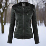 Giacca in pelle PU elegante, versatile e di alta qualità per donna