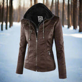 Giacca in pelle PU elegante, versatile e di alta qualità per donna