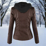 Giacca in pelle PU elegante, versatile e di alta qualità per donna