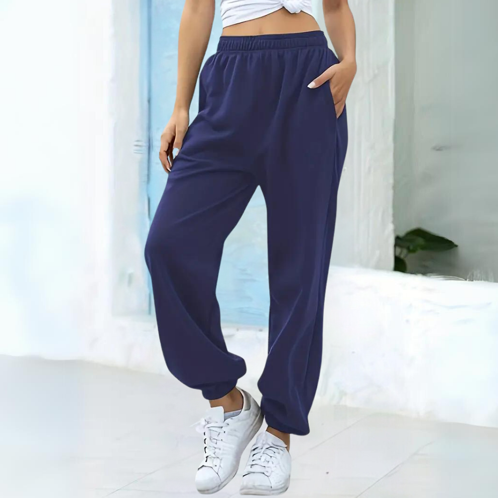Pantaloni da jogging da donna – Vestibilità comoda – Maglia morbida – Vita elasticizzata – Orlo affusolato