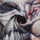 Abito in maglia da donna - Mini abito ampio - Collo alto - Maniche lunghe - Dettagli stampa leopardata