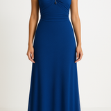 Abito da sera da donna – Taglio aderente – Corpetto plissettato – Tulle fluido – Lunghezza intera