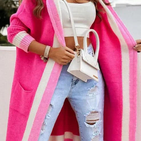 Elegante cardigan in velluto felpato double-face per donna