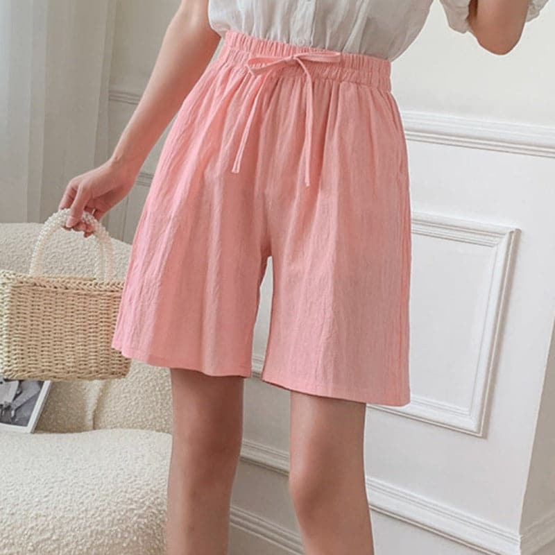 Pantaloncini da donna – Vestibilità comoda – Vita elasticizzata – Fibre naturali traspiranti