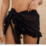 Gonna da spiaggia da donna – Stile avvolgente regolabile – Tessuto leggero – Orlo arricciato