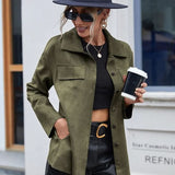 Elegante giacca in similpelle da donna