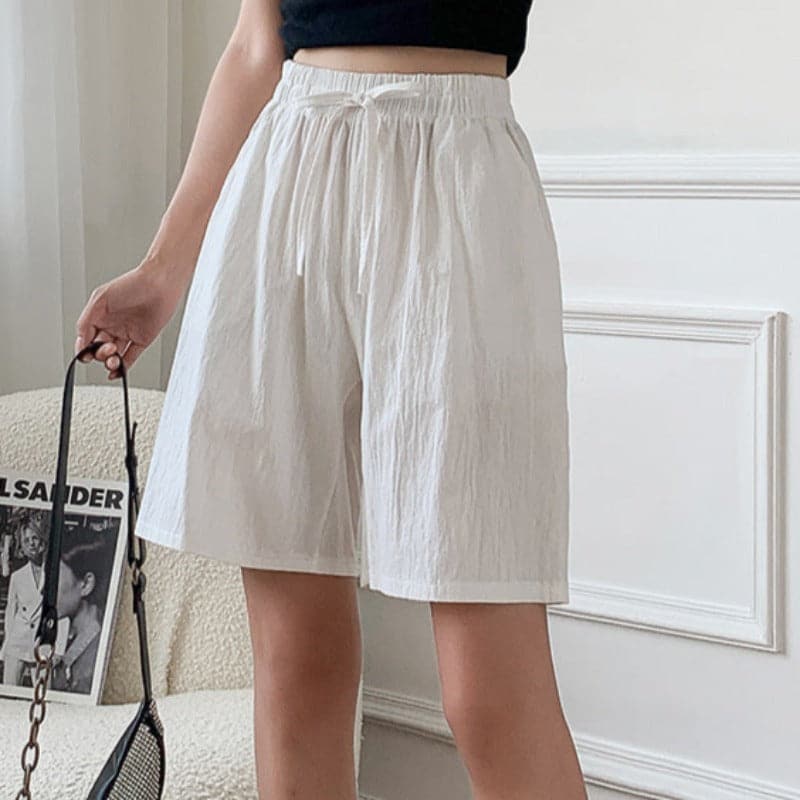 Pantaloncini da donna in cotone - Vita elasticizzata - Classici e comodi