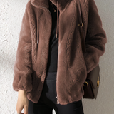 Elegante, oversize e caldo cappotto in pile da donna