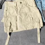 Gonna in denim alla moda a trapezio con tasche per donna