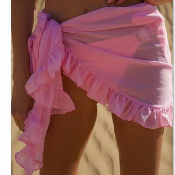 Gonna da spiaggia da donna – Stile avvolgente regolabile – Tessuto leggero – Orlo arricciato