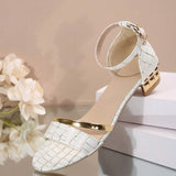 Sandali da donna – Punta aperta – Cinturino alla caviglia – Tacco scolpito – Comfort strutturato