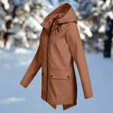 Impermeabile da donna con cappuccio, elegante, resistente alle intemperie e comodo